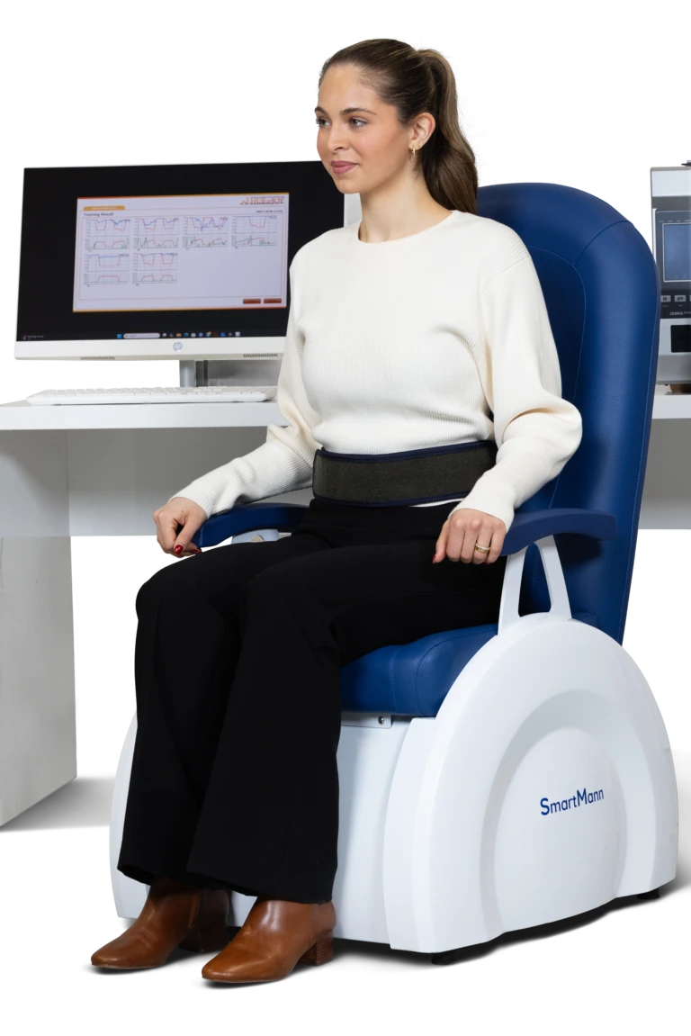 Patientin bei der Biofeedback-Therapie auf dem HnJ-7000